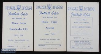 1959/60 Home Farm (Youths) exhibition football match programmes v Manchester Utd (including Giles,
