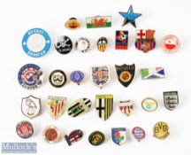 30 World and British Football Badges metal and enamel, with noted teams of Milan, Wales, England,
