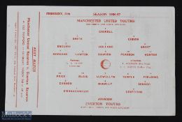 1956/57 FA Youth Cup 4th round replay Manchester United v Everton 27 February 1957, 3pm kick-off,