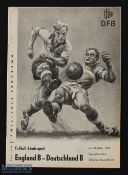 1954 Germany 'B' v England 'B' (24th March at Gelsenkirchen) match programme; fair/good. (1)