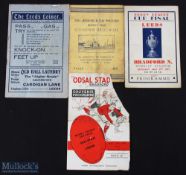 1930s & 40s Leeds Rugby League Miscellany (4): Leeds v York, Dec 1937, VG for age; 1949 Leeds