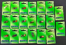 2003 Rugby World Cup Enamel Badges, official world team flag badges on original cards x 20. VG