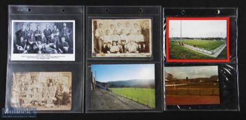8x Football Postcards and photographs, to include a reprint of 1895-96 Newtown, a real photograph of