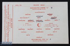 1953/1954 Gilgryst Cup *Final Manchester United 'A' v Manchester City 'A' at Old Trafford 20 April