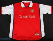 1999-2000 Arsenal London Home Football Shirt Soccer Jersey by Nike with Dreamcast sponsor, short
