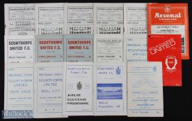 Selection of Scunthorpe Utd home programmes 1952/53 Sunderland (FAC) (wof), 1956/57 Boston Utd (