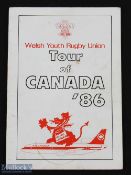 1986 Wales Youth Signed Rugby Tour Brochure: Attractive 28pp effort fully signed by Welsh squad to