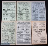 Selection of Chester FC home match programmes 1951/52 Chelsea (FAC), 1960/61 Leyton Orient (FLC) (