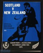 1975 NZ v Scotland Rugby Programme for 'Flooded' Match: Large full issue for the notorious 'had to