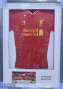 2013/14 Multi-Signed Liverpool FC Home replica Football Shirt in red, finely presented and