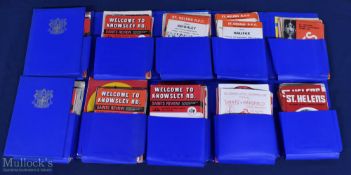 1970-1980 St Helens Rugby League Programmes: A good selection with binders (box of)