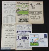 Selection of Wigan Athletic programme aways 1945/46 South Liverpool (reserves), 1950/51 Nelson (