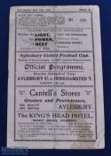 13/5/1933 Aylesbury United v Berkhamsted Town Bucks Hospital Cup 8-page Football programme with a