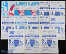 St Johnstone home programmes 1963/64 Dundee, 1964/65 Dunfermline, St Mirren (SLC), 1965/66