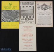 Selection of programmes 1955 FA XI v The Army (November 9th at Newcastle), 1956 British Army v