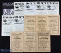 Non-League Stockton FC home programmes 1951/52 Mansfield Town (FAC), 1952/53 Blackhall Colliery