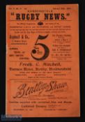 1909 Huddersfield Rugby League programme: v Hunslet on 30th Oct 1909- original 12-page programme