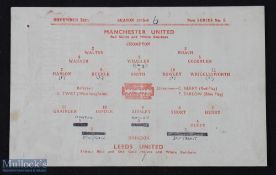 1945/1946 Manchester Utd v Leeds Utd War League North match programme 24 November 1945; single