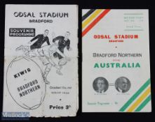 Bradford Northern Rugby League Programmes v International Touring Teams (2): 10.11.1948 v