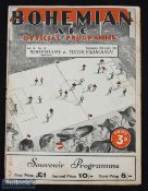1947/48 Tour match Bohemians Select XI v Middlesbrough programme 28 April 1948 at Dalymount Park;
