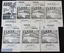 Selection of Ards FC home match programmes 1955/56 Linfield 1958/59 Cliftonville, 1960/61