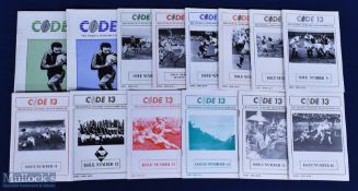 1986-1990 Rugby League Code 13 Journals, issues 1, 3, 4, 5, 6, 7, 8, 9, 11, 12, 13, 14, 15 & 16. G