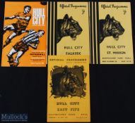 Selection of Hull City friendly match programmes 1952/53 East Fife, 1953/54 St Mirren, Falkirk,