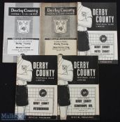 Selection of Derby County home match programmes 1955/56 Boston Utd (FAC) (Boston won 6-1), 1957/58