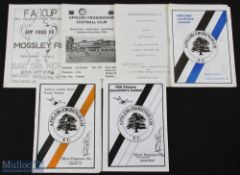 Non-League Appleby-Frodingham FC home programmes 1977/78 Mossley (FAC), 1978/79 Heanor Town, 1981/82