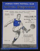 Pre-War 1937/38 Ipswich Town v Bristol Rovers Southern League match programme 4th May 1938; good. (
