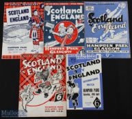 Selection of Scotland v England programmes 1948, 1950 (fold), 1952, 1954, 1958; fair. (5)