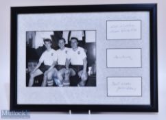 Tom Finney Benefit Match Signed Cards and Photograph by Tom Finney, Preston, Brian Douglas -