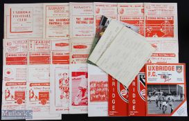 Selection of Uxbridge FC home programmes 1948/49 Hounslow Town, 1949/50 Slough Town, 1955/56