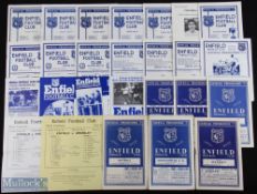 Non-League Enfield FC home programmes 1955/56 Hendon, 1959/60 Bournemouth (FAC), Southall, 1960/61