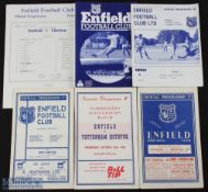 Non-League Enfield FC home programmes 1958/59 Arsenal (opening of stadium bar lounge), 1962/63