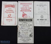 1947-48 Bradford Northern Away Rugby League Programmes (4): Huddersfield Challenge cup, stain to
