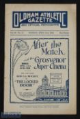 Pre-War 1929/30 Oldham Athletic v Blackpool Div. 2 match programme 21 April 1930; fair. (1)