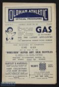 1947/48 Oldham Athletic v Mansfield Town Div. 3 (N) programme 30 August 1947; fair. (1)