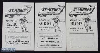 1949/50 Division 'A' match programme St Mirren v Celtic 18 March 1950, v 1952/53 Falkirk 14 February