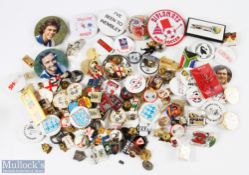 A small box of 140 Enamel and Plastic Football badges, contains league non-league, international