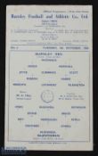 1960/61 Burnley v Glentoran friendly match programme 4 October 1960, single sheet; good. (1) NB: