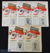 1948-49 Bradford Northern Home Rugby League Programmes (5): St. Helen's Challenge Cup good,