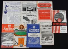 Manchester United 1955/56 away programmes Sunderland, Newcastle Utd, Chelsea (4 pages),