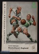 1956 Germany v England match programme 26 May 1956 in Berlin; fair/good. (1)
