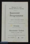 1958/59 Glossop (+ guest players) v Manchester United challenge match programme 21 April 1959;