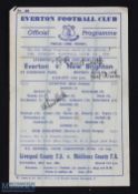 1948/49 Everton v New Brighton (Liverpool Snr Cup semi-final, 9 May 1949, single sheet; tiny