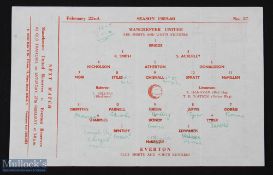 1959/60 Lancs League Div. 2 Supplementary Cup Final 1st Leg Manchester Utd v Everton 22 February