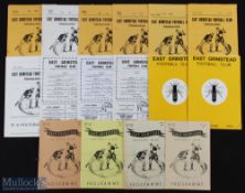 Non-League East Grinstead FC home programmes 1954/55 Arundel, 1959/60 Chichester City, 1960/61