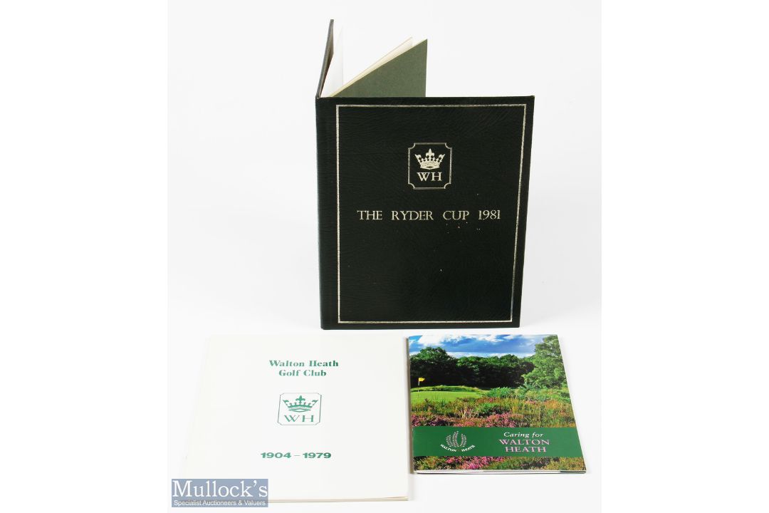 1981 Ryder Cup Official signed ltd ed Walton Heath Golf Club History et al (3) - presented to both - Image 1 of 2