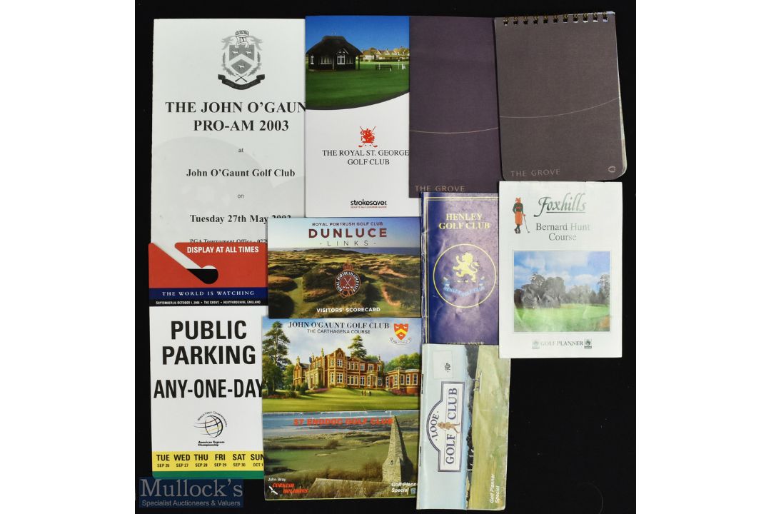 Collection of Various Golf Course Planners, Scorecards and Other Ephemera (11) to include The